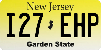 NJ license plate I27EHP