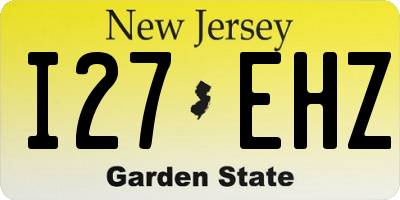 NJ license plate I27EHZ