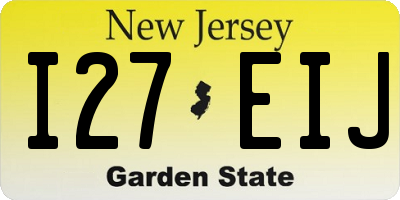 NJ license plate I27EIJ
