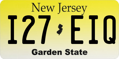 NJ license plate I27EIQ