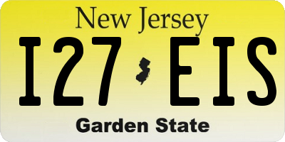 NJ license plate I27EIS