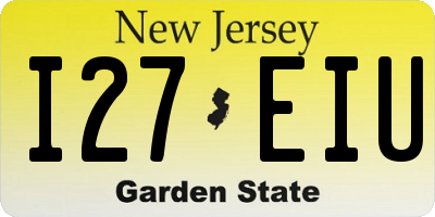 NJ license plate I27EIU