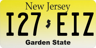 NJ license plate I27EIZ