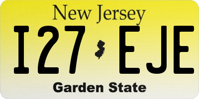 NJ license plate I27EJE