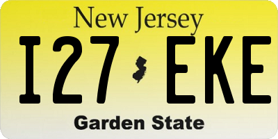 NJ license plate I27EKE