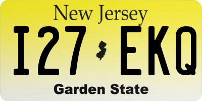 NJ license plate I27EKQ
