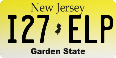 NJ license plate I27ELP