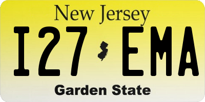 NJ license plate I27EMA