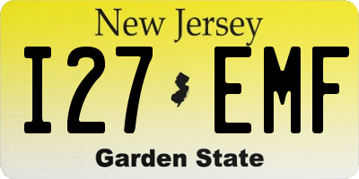 NJ license plate I27EMF