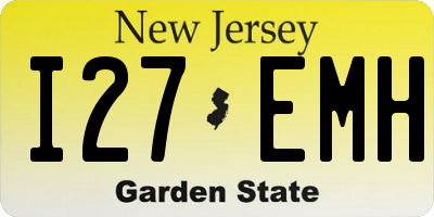 NJ license plate I27EMH