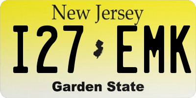 NJ license plate I27EMK
