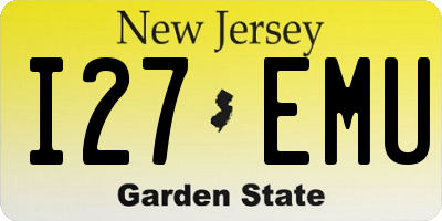 NJ license plate I27EMU