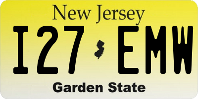 NJ license plate I27EMW