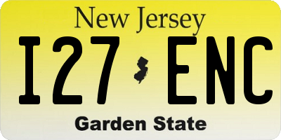 NJ license plate I27ENC