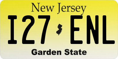 NJ license plate I27ENL