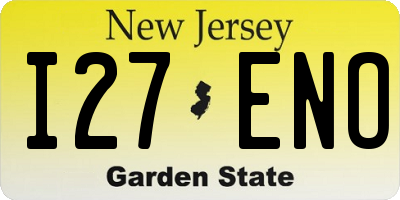 NJ license plate I27ENO