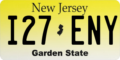 NJ license plate I27ENY
