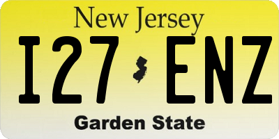 NJ license plate I27ENZ