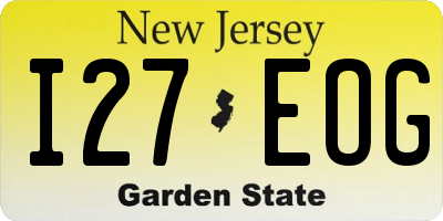 NJ license plate I27EOG