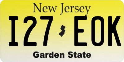 NJ license plate I27EOK