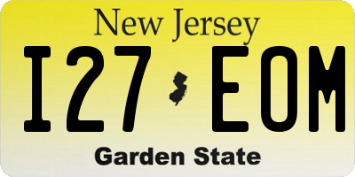 NJ license plate I27EOM