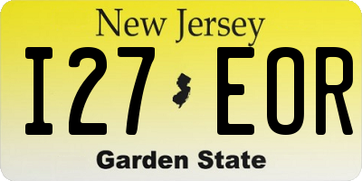 NJ license plate I27EOR