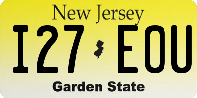 NJ license plate I27EOU