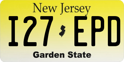 NJ license plate I27EPD