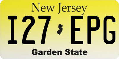NJ license plate I27EPG