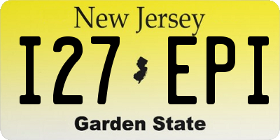 NJ license plate I27EPI