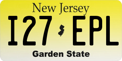NJ license plate I27EPL