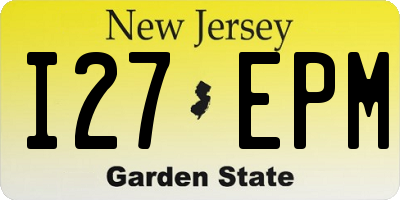 NJ license plate I27EPM