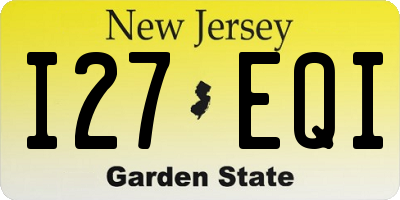 NJ license plate I27EQI