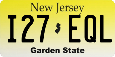NJ license plate I27EQL