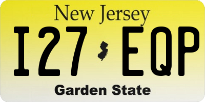 NJ license plate I27EQP