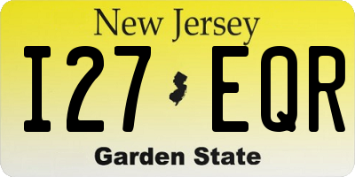 NJ license plate I27EQR