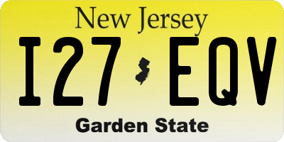 NJ license plate I27EQV