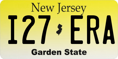 NJ license plate I27ERA