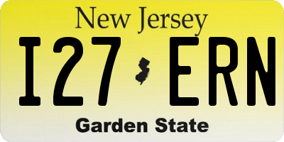 NJ license plate I27ERN