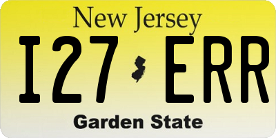 NJ license plate I27ERR