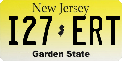 NJ license plate I27ERT