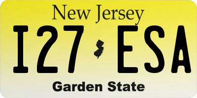 NJ license plate I27ESA