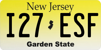 NJ license plate I27ESF