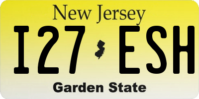 NJ license plate I27ESH