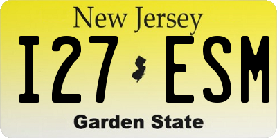 NJ license plate I27ESM