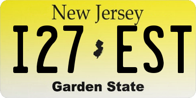 NJ license plate I27EST
