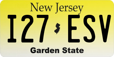 NJ license plate I27ESV