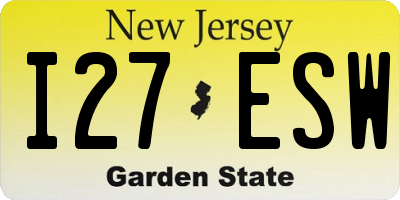 NJ license plate I27ESW