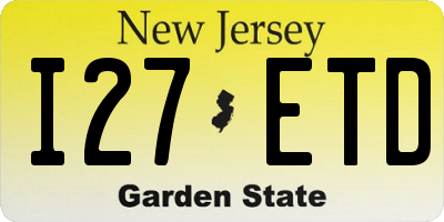 NJ license plate I27ETD