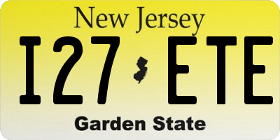 NJ license plate I27ETE